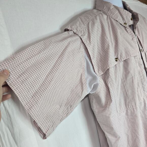 Drake Waterfowl Systems Fishing Shirt Button Down Short Sleeve Pink Plaid XL - Picture 3 of 7
